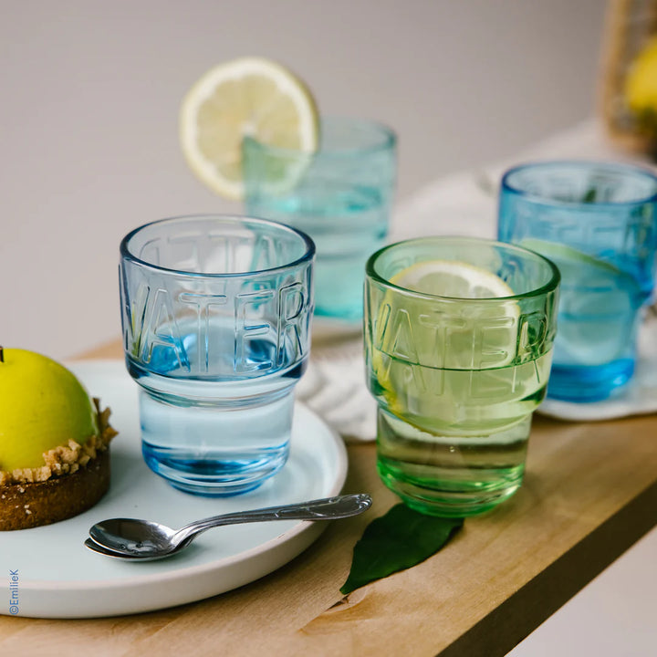 Assorted Colors WATER Glasses Set-4