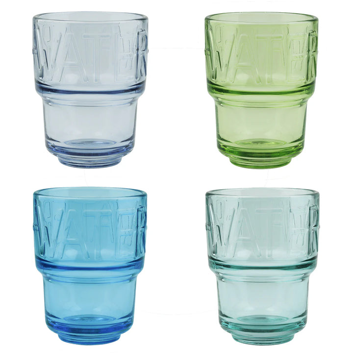 Assorted Colors WATER Glasses Set-4