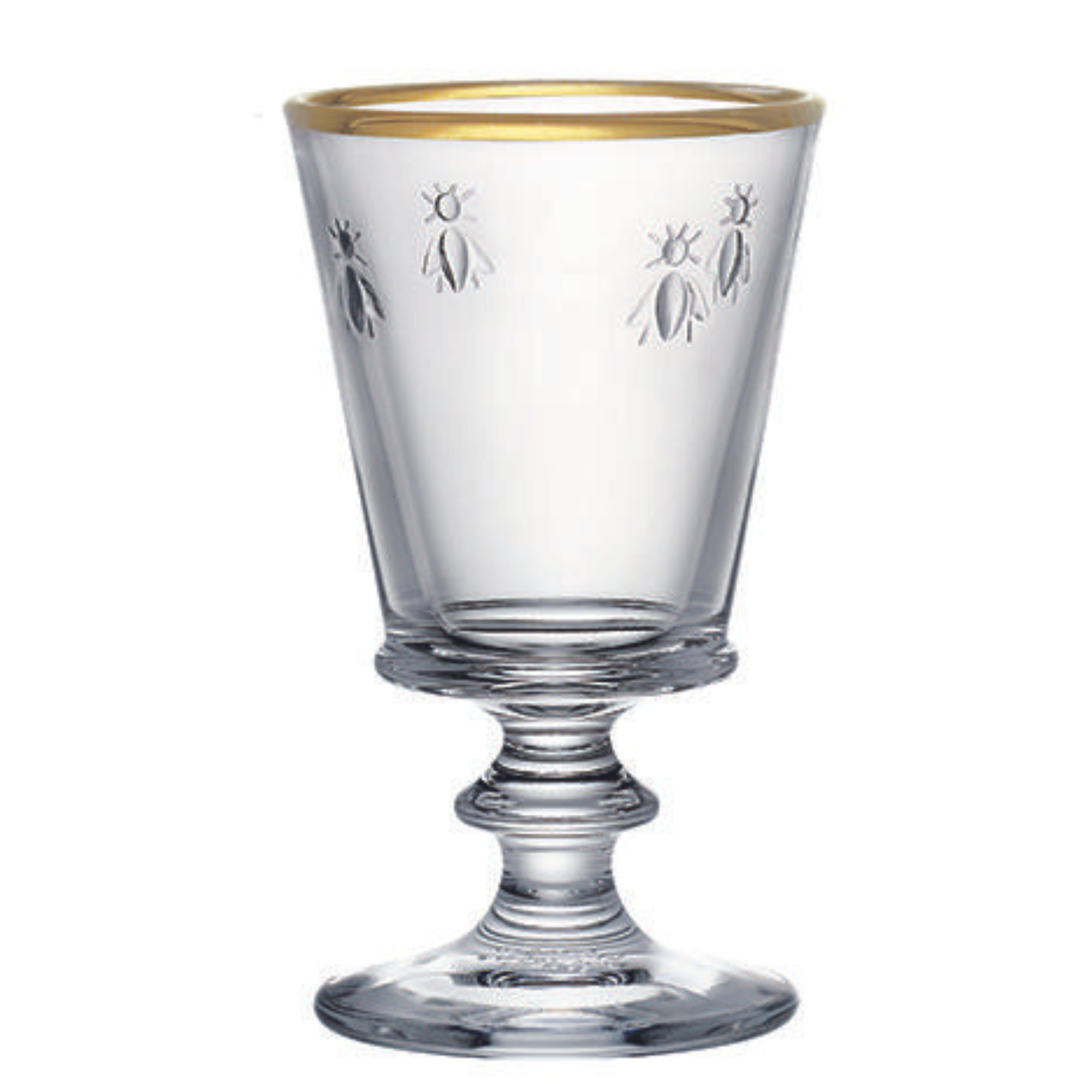 Gold-Rim Bee Wine Glasses Set of 4 | French Glassware | La Rochère