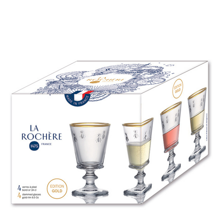 Limited Edition Gold Bee Wine Glasses Set-4