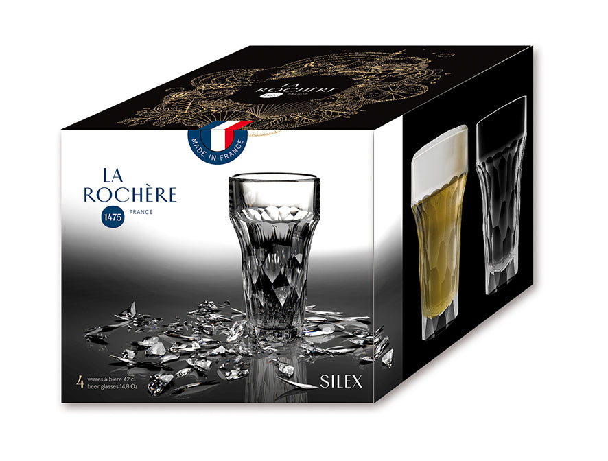 La Rochère 4 Silex beer glasses mugs set