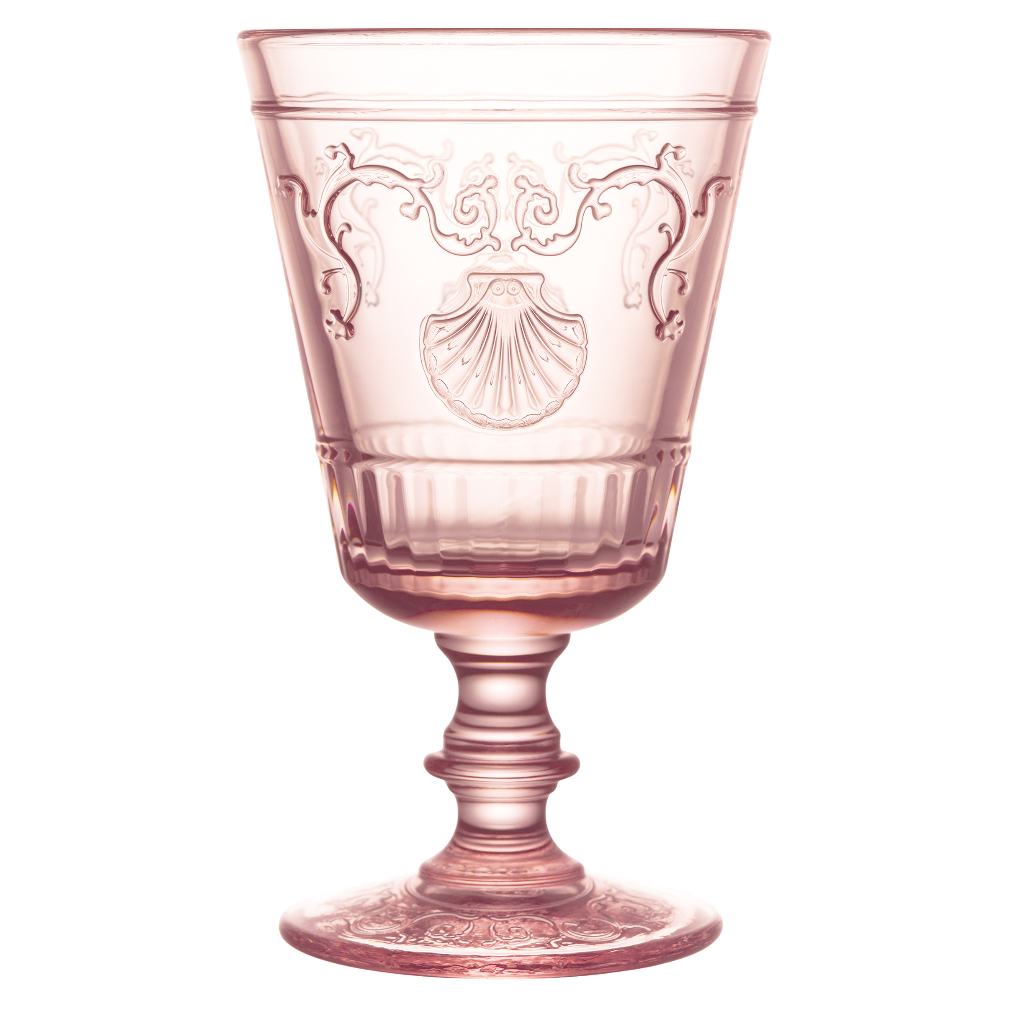 Versailles Stemmed Glass Rose Pink Set of 6 | French Regal