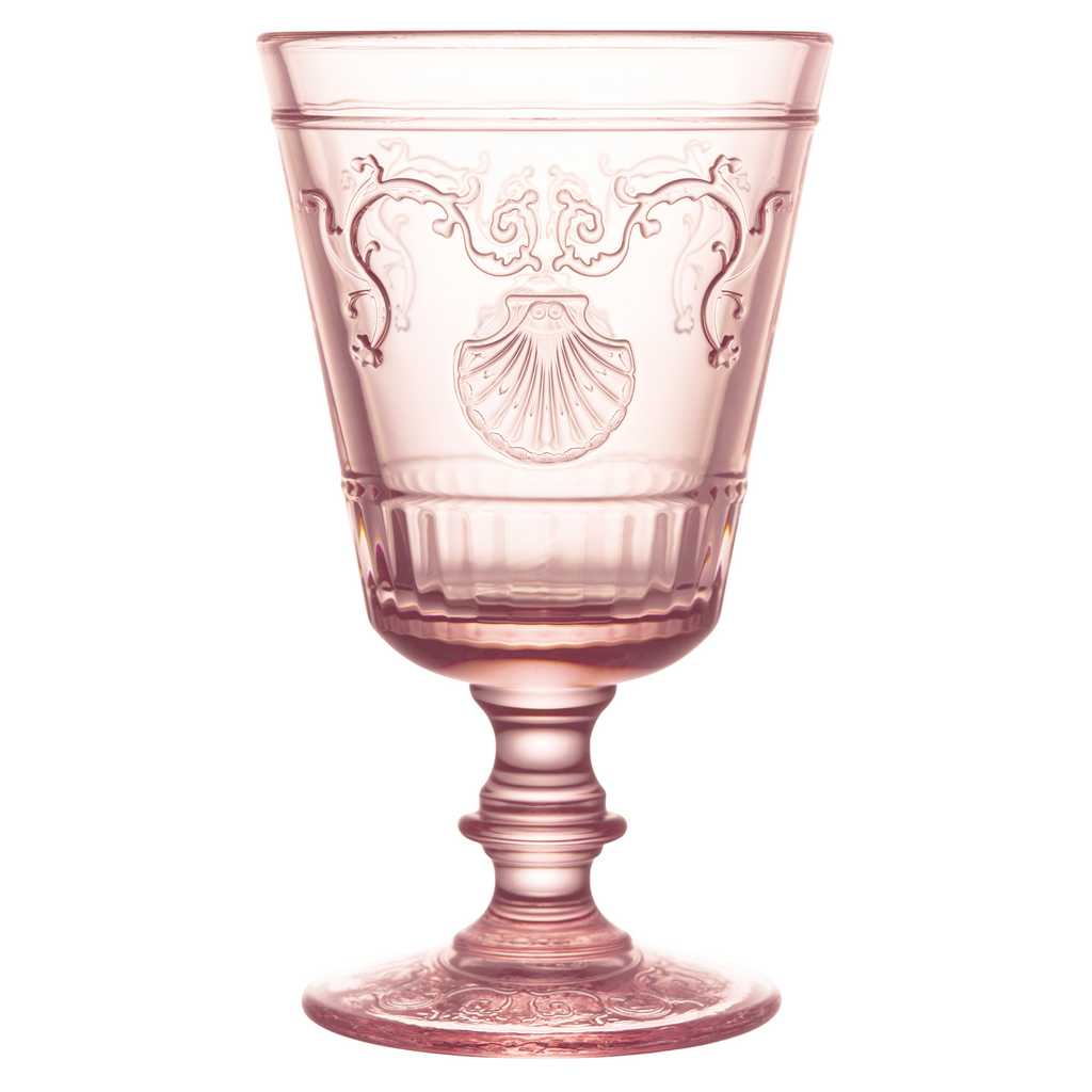 Versailles Stemmed Glass Rose Pink Set of 6 | French Regal